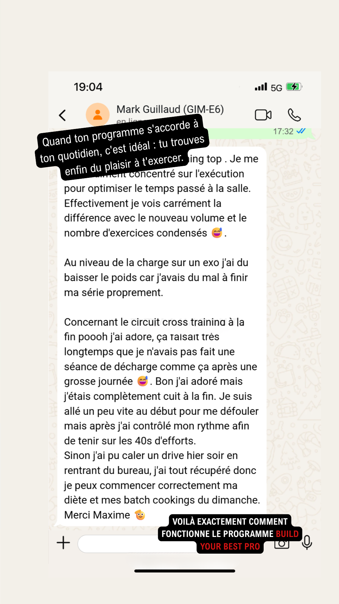 Témoignage Mark — programme adapté au quotidien